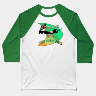 Freestyle Kitesurfer Be Up With The Boards Fun Pun Baseball T-Shirt